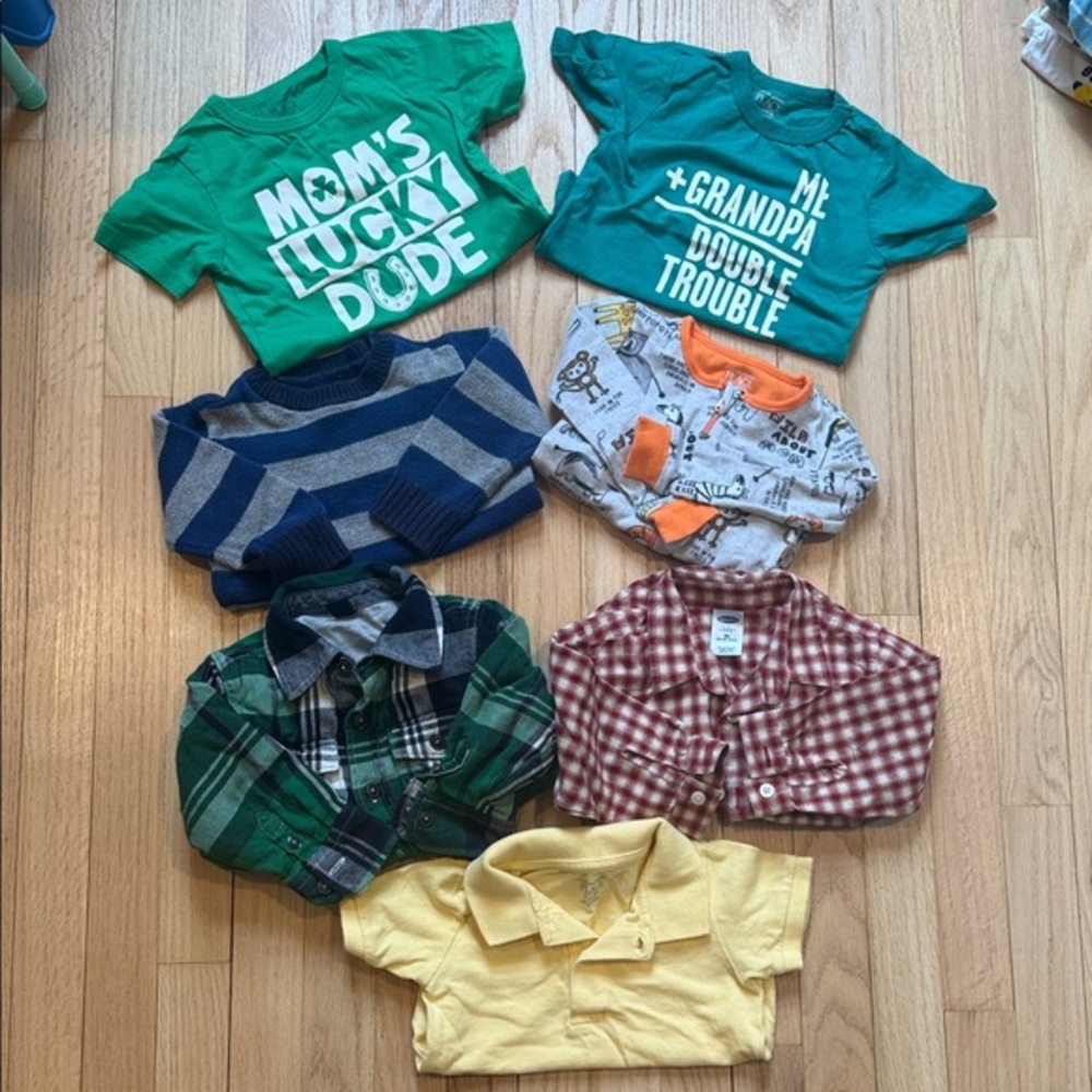 Bundle of Tops & PJ Set Green, Yellow, Plaid children’s place Gap Old Navy baby
